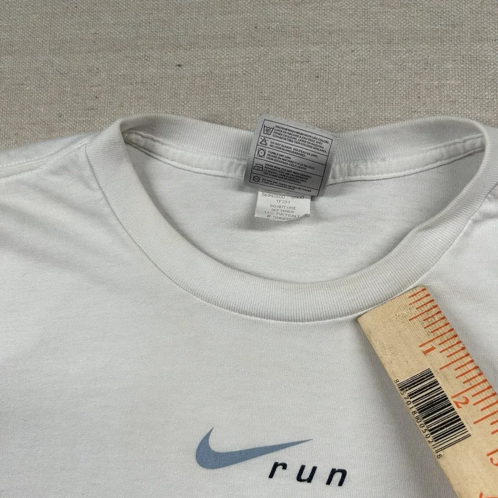 Vintage Nike Shirt Womens Medium‎ Run Center Check Swoosh Basic USA 90s